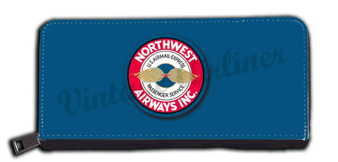 Northwest Airlines 1940's Vintage Bag Sticker wallet