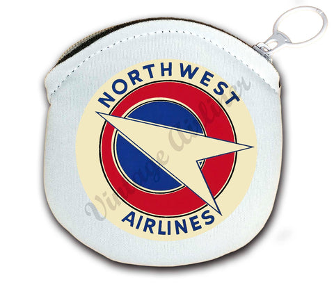 Northwest Airlines Vintage Round Coin Purse