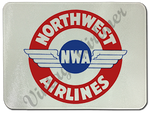 Northwest Airlines 1930's Vintage Bag Sticker Glass Cutting Board