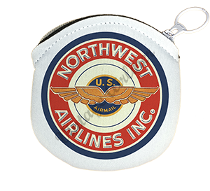 Northwest Airlines Vintage 1940's Bag Sticker Round Coin Purse