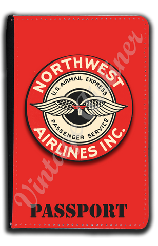 Northwest Airlines Vintage 1940's Bag Sticker Passport Case