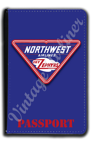 Northwest Airlines 1930's Sky Zephyr Bag Sticker Passport Case
