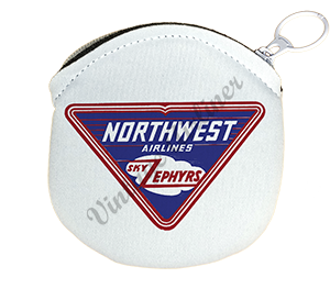 Northwest Airlines 1930's Sky Zephyr Bag Sticker Round Coin Purse