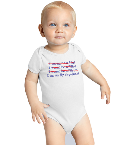 I Wanna Fly Airplanes Infant Bodysuit