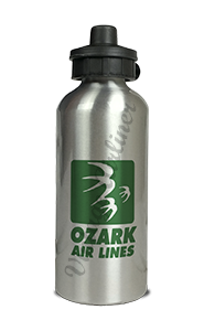 Ozark Airlines Green Logo Aluminum Water Bottle