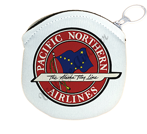 Pacific Northern Airlines Vintage Bag Sticker Round Coin Purse