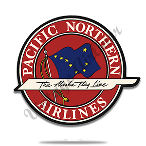 Pacific Northern Airlines Bag Sticker Round Coaster