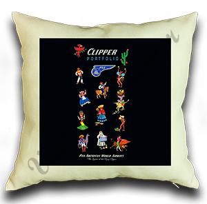 Pan Am Clipper Portfolio Linen Pillow Case Cover