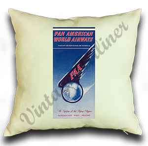 Pan Am 1930's Timetable Cover Linen Pillow Case Cover