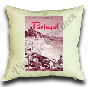 Pan Am's Guide To Portugal Timetable Cover Linen Pillow Case Cover