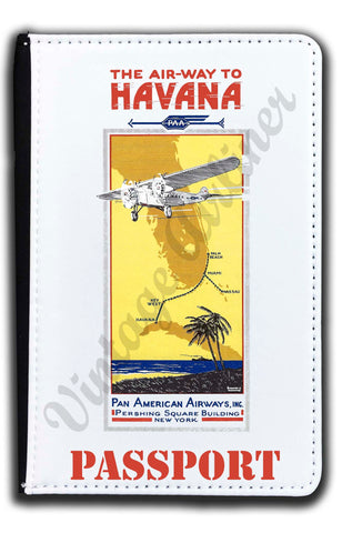 Pan American Airway Air-Way To Havana Vintage Passport Case