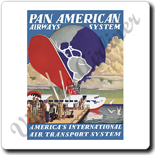 Pan Am Airways System Vintage Bag Sticker Square Coaster