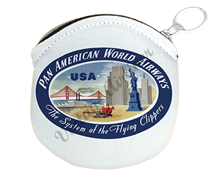 Pan American Airways Vintage USA Bag Sticker Round Coin Purse