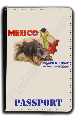 Pan Am Vintage Mexico Bag Sticker Passport Case