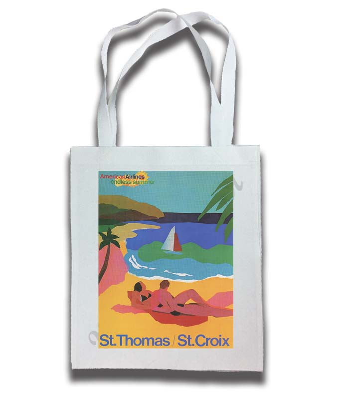 AA St. Thomas/St. Croix Travel Poster Tote Bag  Airline Employee Shop