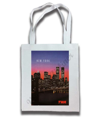 TWA New York City 1980's Travel Poster Tote Bag
