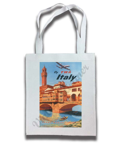 TWA Italy 1950's Travel Poster Tote Bag