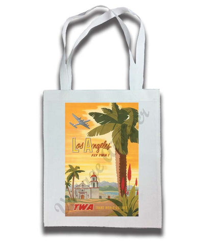 TWA Los Angeles 1950's Travel Poster Tote Bag
