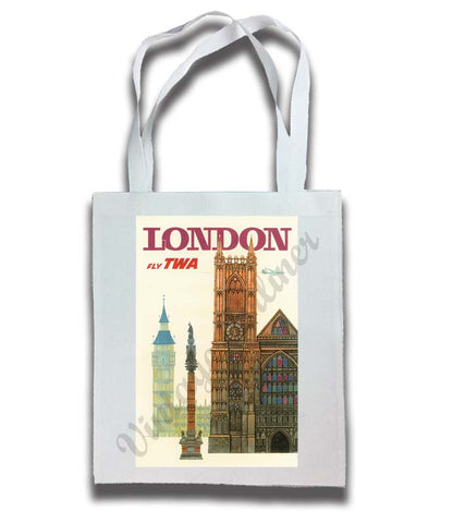 TWA London Travel Poster Tote Bag