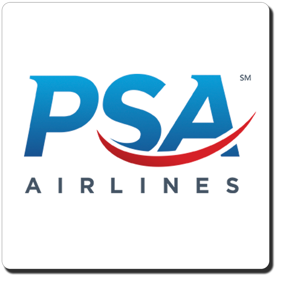 PSA Airlines Logo Travel Poster Square Coaster Airline Employee Shop