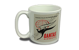 QANTAS Airways 1950's Vintage Bag Sticker  Coffee Mug