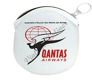 QANTAS Airways 1950's Vintage Bag Sticker Sticker Round Coin Purse