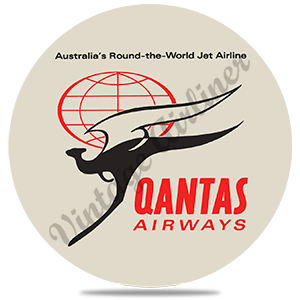 QANTAS Airways 1950's Vintage Round Coaster
