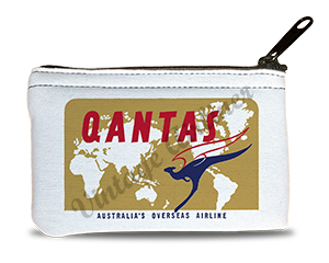 QANTAS World Map Bag Sticker Rectangular Coin Purse