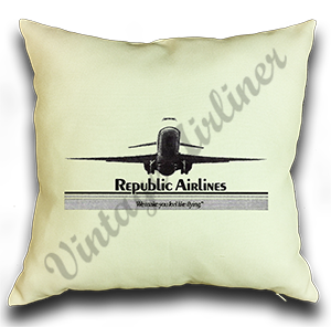 Republic Airlines DC9 Linen Pillow Case Cover