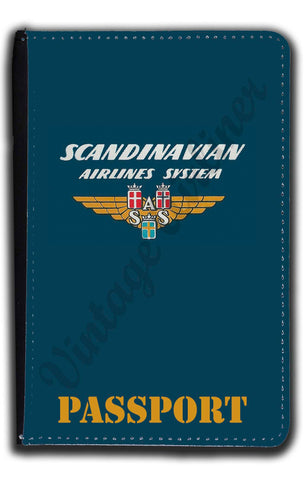 Scandinavian Airlines System Vintage Passport Case