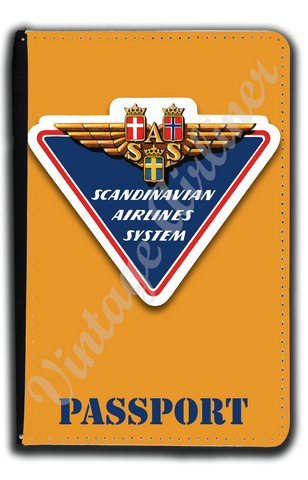 Scandinavian Airlines (SAS) 1960's Bag Sticker Passport Case