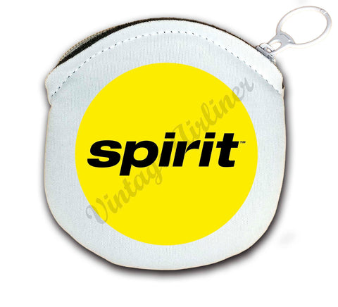 Spirit Airlines Black on Yellow Round Coin Purse