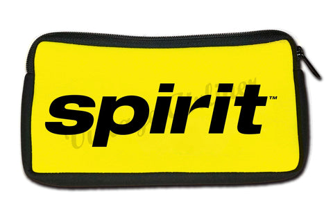 Spirit Airlines Black on Yellow Travel Pouch