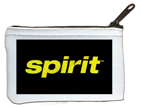 Spirit Airlines Yellow On Black Rectangular Coin Purse
