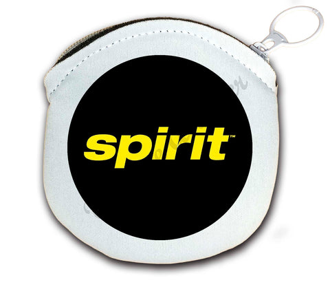 Spirit Airlines Yellow On Black Round Coin Purse