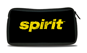 Spirit Airlines Black and Yellow Logo Travel Pouch