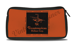 Transamerican Airlines Vintage Bag Sticker Travel Pouch