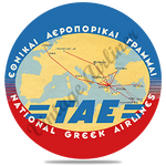 TAE Greek Airlines Vintage Round Coaster