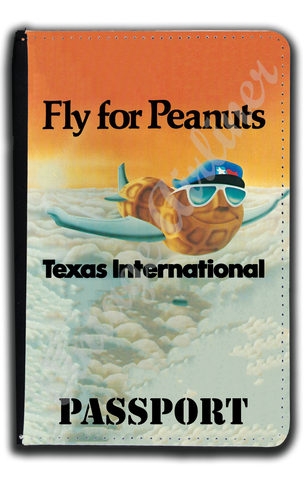 Texas International Fly for Peanuts Passport Case