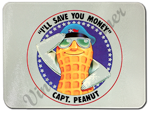 Texas International Captain Peanuts Bag Sticker Glass Cutting Board