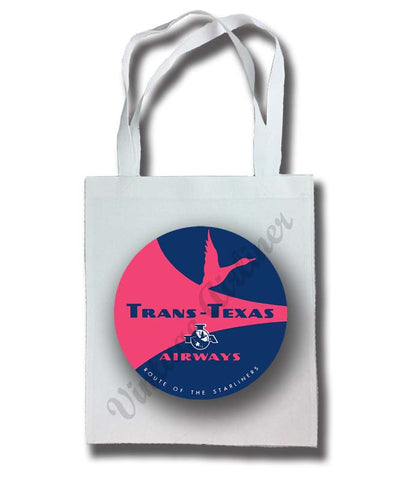 Trans Texas Airways 1960's Vintage Tote Bag