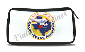 Trans Texas Airways Vintage Bag Sticker Travel Pouch