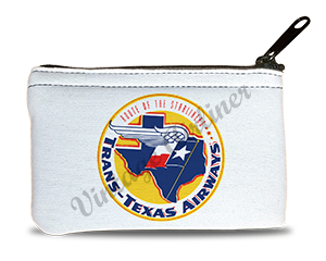 Trans Texas Airways Vintage Bag Sticker Rectangular Coin Purse