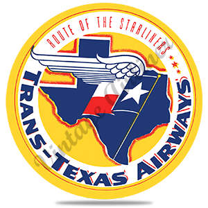 Trans Texas Airways Vintage Round Coaster