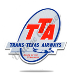 Trans Texas Airways 1940's Vintage Round Coaster