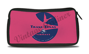 Trans Texas Airways 1960's Vintage Red Bag Sticker Travel Pouch