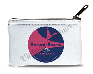 Trans Texas Airways Pink Bag Sticker Rectangular Coin Purse