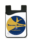 Trans-Texas Airways 1960's Yellow Bag Sticker Card Caddy