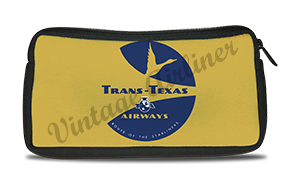 Trans Texas Airways 1960's Vintage Yellow Travel Pouch