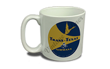 Trans-Texas Airways Vintage Yellow Bag Sticker  Coffee Mug